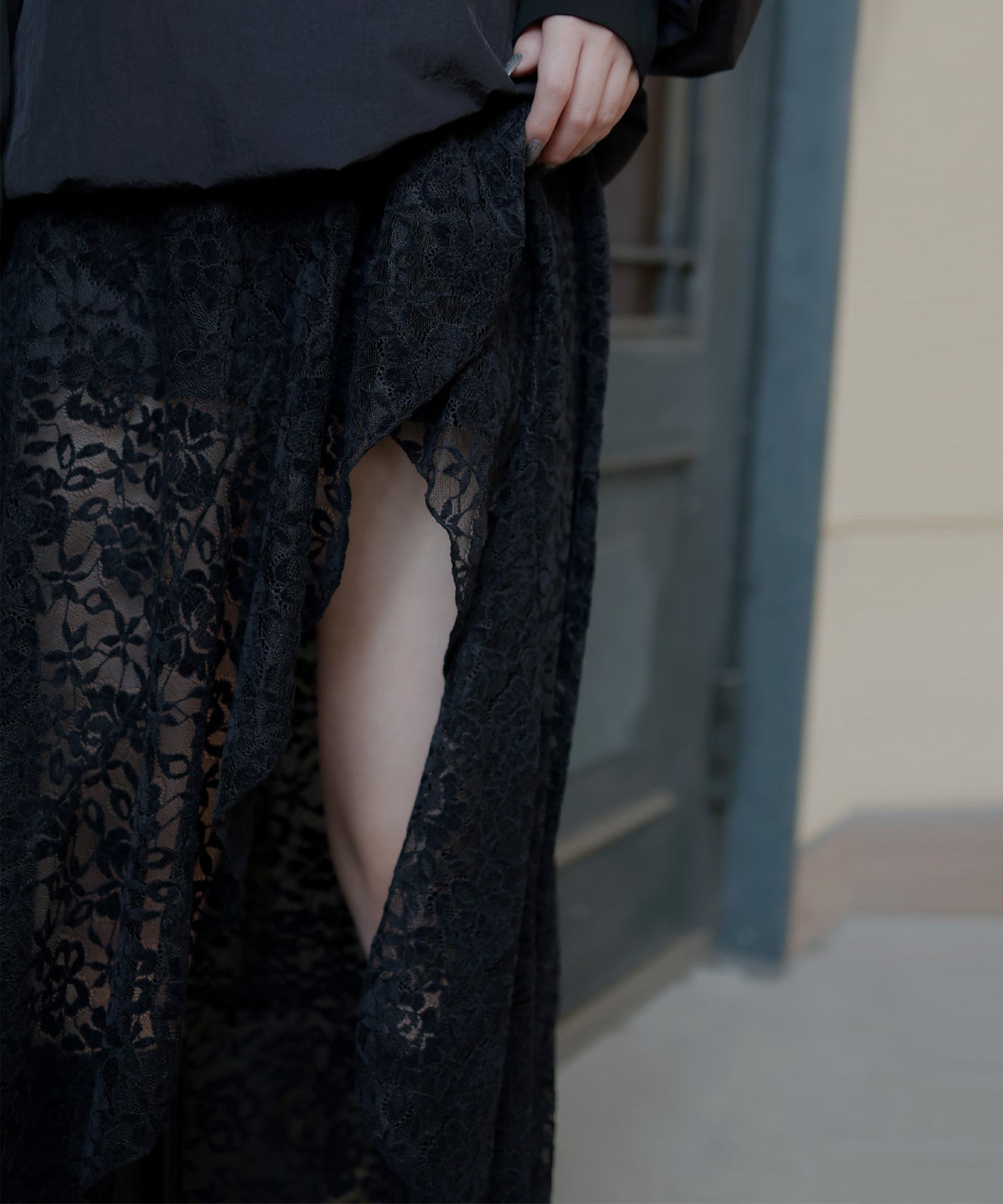 レースフリルラップロングスカート – Mili