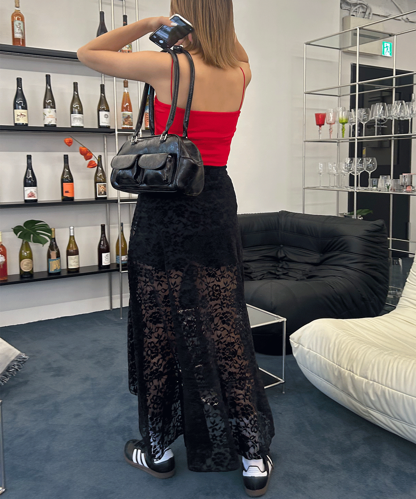 レースフリルラップスカート レースフリルラップロングスカート – Mili