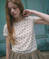 【一部予約商品】ドット柄半袖Tシャツ