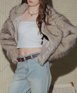 フェイクファーダブルジップジャケット