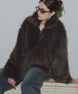 フェイクファーダブルジップジャケット