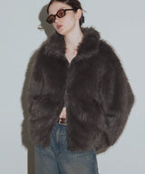 フェイクファーダブルジップジャケット