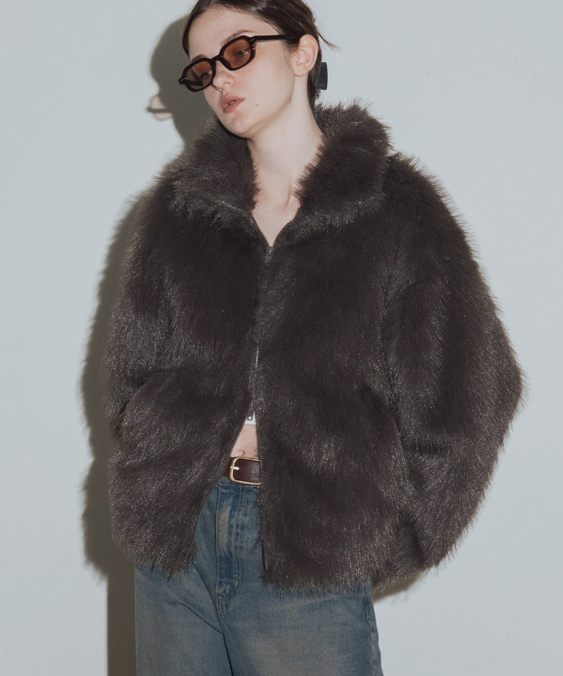 フェイクファーダブルジップジャケット