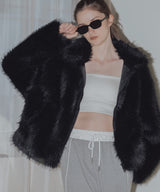 フェイクファーダブルジップジャケット