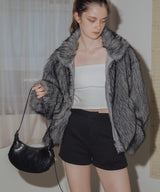 フェイクファーダブルジップジャケット