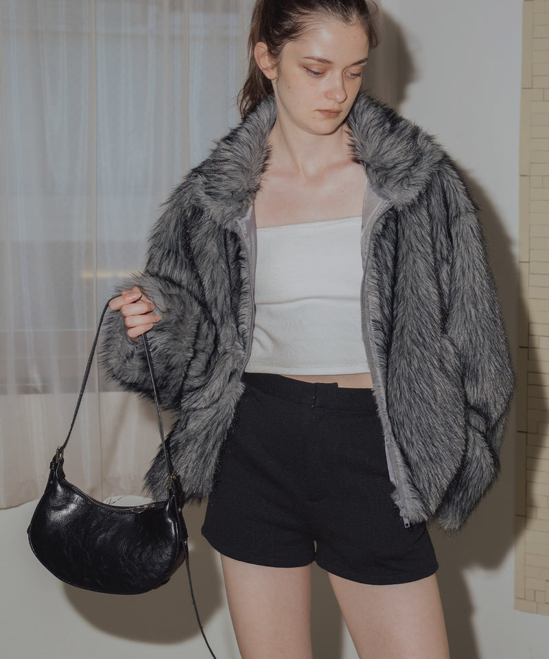 フェイクファーダブルジップジャケット