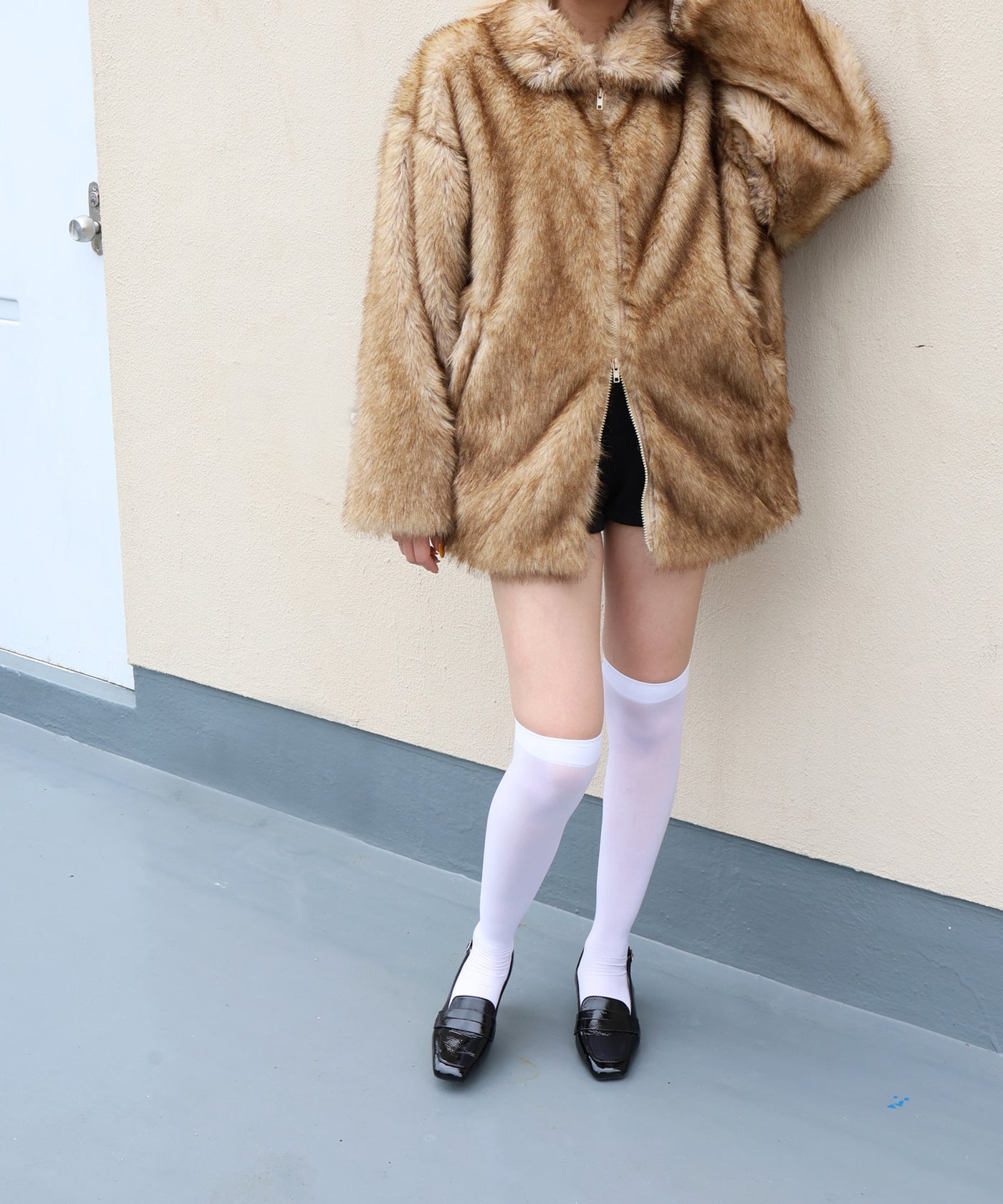 フェイクファーオーバーサイズダブルジップジャケット – Mili