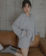 ワッフル花柄ショートパンツ