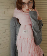 モヘアタッチシャギーボリュームフリンジカラーマフラー