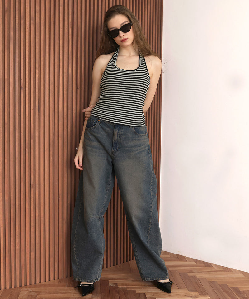 ボーダーホルターネックトップス – Mili