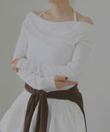【10月中旬予約商品】レイヤードオフショルロングスリーブTシャツ