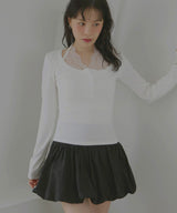 【10月中旬予約商品】レースキャミレイヤードロングスリーブTシャツ