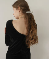 ベロアバックオープンワンピース