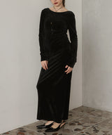 ベロアバックオープンワンピース