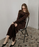 ベロアバックオープンワンピース