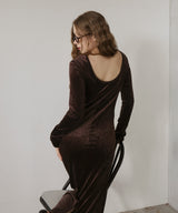 ベロアバックオープンワンピース