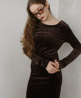 ベロアバックオープンワンピース