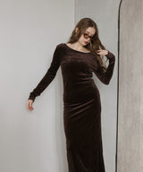 ベロアバックオープンワンピース