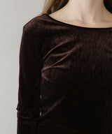 ベロアバックオープンワンピース