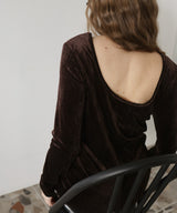 ベロアバックオープンワンピース