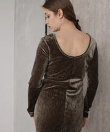 ベロアバックオープンワンピース