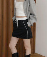 ウエスト切り替えラインスウェットミニスカート