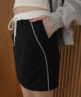 ウエスト切り替えラインスウェットミニスカート