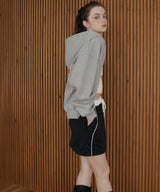 ウエスト切り替えラインスウェットミニスカート