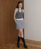 ウエスト切り替えラインスウェットミニスカート