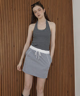 ウエスト切り替えラインスウェットミニスカート