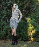 ウエスト切り替えラインスウェットミニスカート