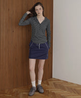 ウエスト切り替えラインスウェットミニスカート