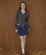 ウエスト切り替えラインスウェットミニスカート