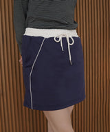 ウエスト切り替えラインスウェットミニスカート