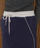 ウエスト切り替えラインスウェットミニスカート