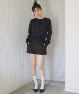【11月中旬予約商品】フェイクウールハイウエストショートパンツ