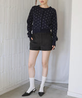 【11月中旬予約商品】フェイクウールハイウエストショートパンツ