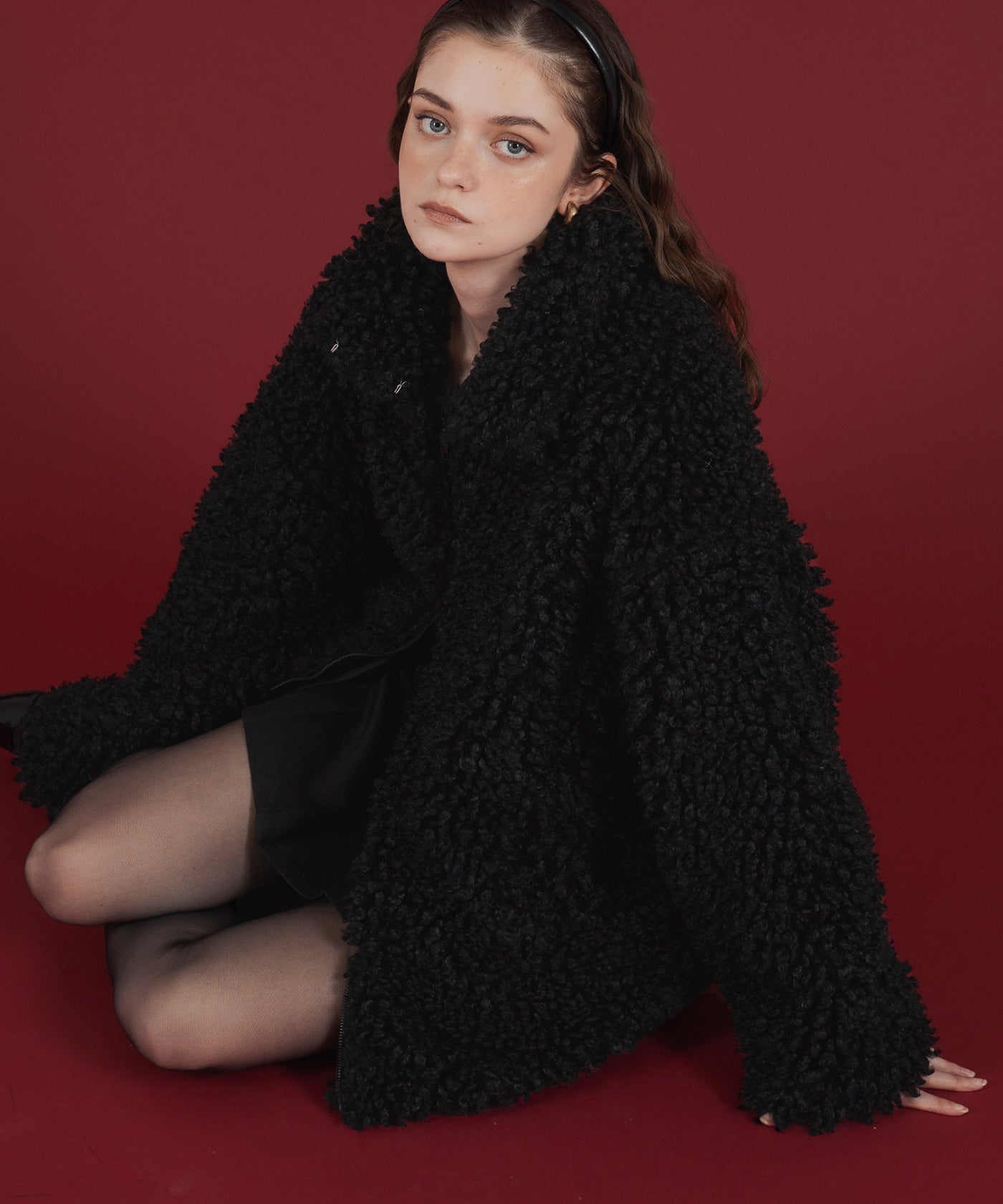 プードルボアオーバーサイズダブルジップブルゾン – Mili