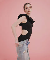 2WAYフリルオフショルサイドリボンスイムウェア