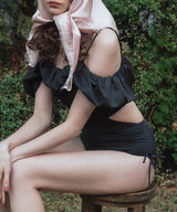 2WAYフリルオフショルサイドリボンスイムウェア