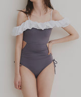 2WAYフリルオフショルサイドリボンスイムウェア