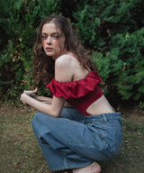 2WAYフリルオフショルサイドリボンスイムウェア