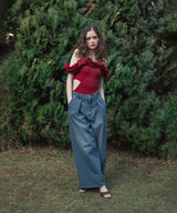 2WAYフリルオフショルサイドリボンスイムウェア