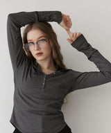 フード付きボーダーロングスリーブTシャツ