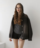 フード付きボーダーロングスリーブTシャツ