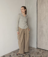 フード付きボーダーロングスリーブTシャツ