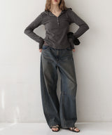 フード付きボーダーロングスリーブTシャツ