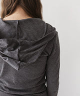 フード付きボーダーロングスリーブTシャツ