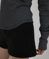 フード付きボーダーロングスリーブTシャツ