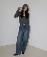 フード付きボーダーロングスリーブTシャツ